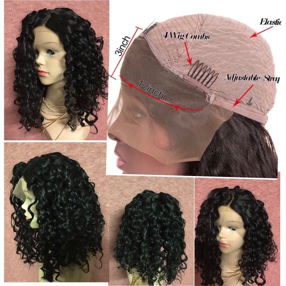 Curly synthetic Short Style Lace U part Synthetic Wig for Women 14 inch - Picture 6 of 7